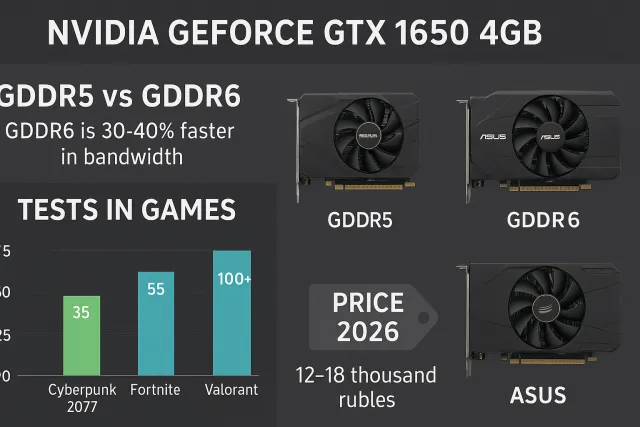 Nvidia geforce gtx 1650 4gb GTX 1650 4GB: GDDR5 vs GDDR6, тесты в играх, цена 2026